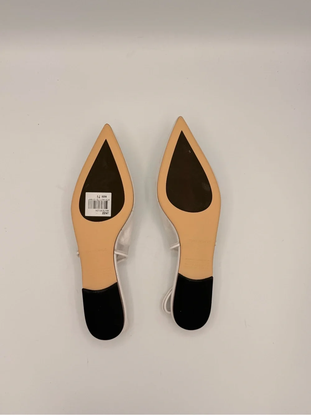 Tony Bianco White Slingback Pointed-Toe Flats